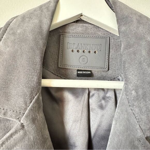 NWT Blank NYC Grey Suede Leather Asymmetrical Moto Jacket Size S - Picture 8 of 12